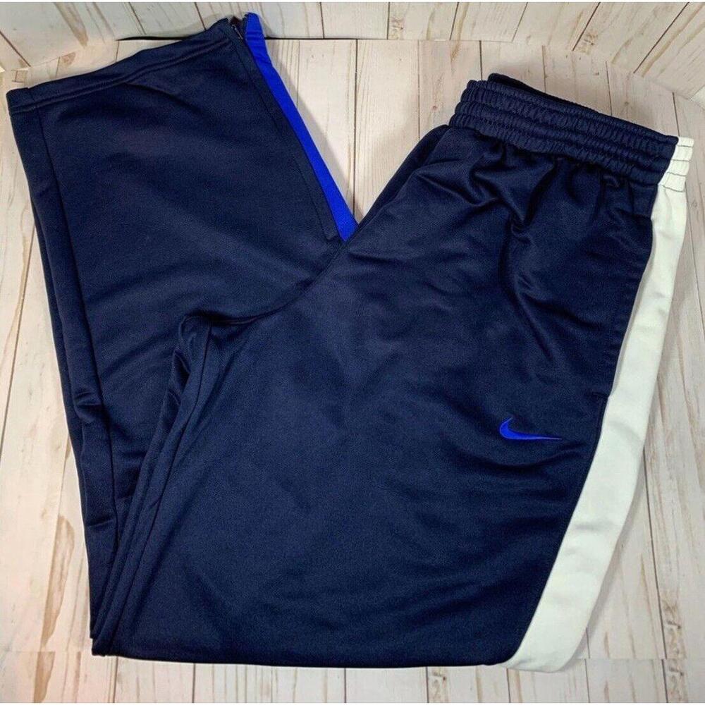 Nike Dri-FIT Mens‎ Track Pants Navy Blue White Blue Stripe XXL 0355